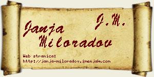Janja Miloradov vizit kartica